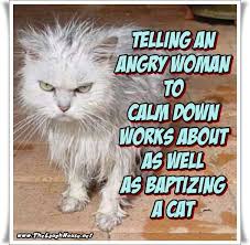 Telling an angry woman to calm down works about as well as ... via Relatably.com