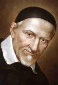 You first notice the St Vincent De Paul eyes: kind and loving, a piercing glance, somehow amused and formidable at the same time. - Saint_Vincent_de_Paul