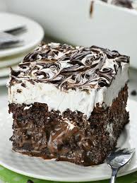 Marshmallow Chocolate Poke Cake - OMG Chocolate Desserts