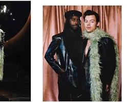 Harry Styles in a Gucci feather boa