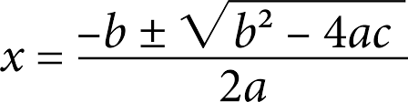 Image result for quadratic formula