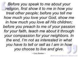 Before you speak to me about your religion - Cory Booker - Quotes ... via Relatably.com