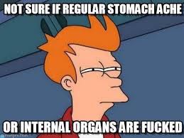 Not Sure If Regular Stomach Ache - Futurama Fry meme on Memegen via Relatably.com