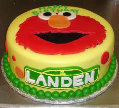 Sesame Street Elmo custom yellow fondant kid's birthday cake with ...