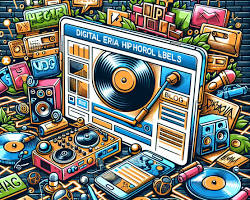 Image of Hip Hop wallpaper with record labels
