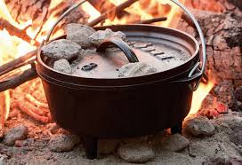 Image result for dutch oven cooking on a fire