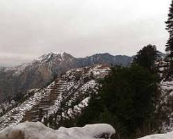 Camel's Back Road, Mussoorie, India, dusted with snow during winter