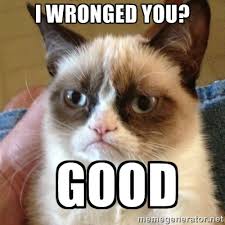 I wronged you? good - Grumpy Cat | Meme Generator via Relatably.com