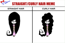 straight and curly hair meme by psychicflame on DeviantArt via Relatably.com