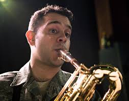 Staff Sgt. Lencys Esteban-Nunez plays saxophone during a rehearsal with The Ambassadors, the U.S. Air Forces in Europe Band jazz ensemble, Jan. - 140116-F-NI989-003