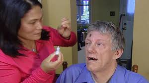 Terry Orchard&#39;s wife administers eyedrops - image