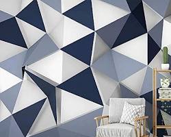 Image of Contemporary 3d geometric wallpaper mural with interactive elements