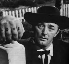 Year: 1955. Studio: United Artists Director: Charles Laughton Cast (in credits order): Robert Mitchum ... Harry Powell - Love_cropped