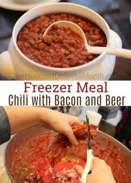 Freezer Meal Chili Con Carne with Bacon and Beer - One Hundred ...