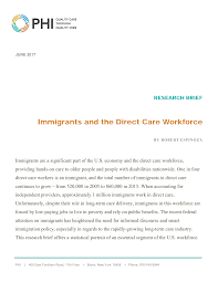 Immigrants and the Direct Care Workforce