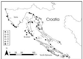 Geographical distribution of Limonium cancellatum (A). L. istriacum ...