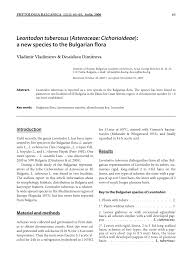 (PDF) Leontodon tuberosus (Asteraceae: Cichorioideae): a new ...