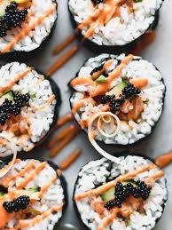 HOW TO MAKE { Spicy Salmon Rolls } AT HOME
