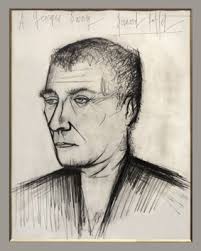 Buffet Bernard : Original signed drawing : Portrait of a man - 9za_Bernard_Buffet_nov134