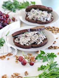 Chicken Salad with Grapes and Walnuts - Bowl of Delicious