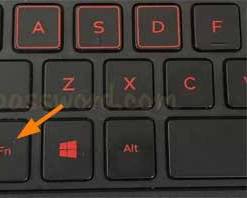 Image of pressing F2 or F2+Fn keys on Lenovo laptop