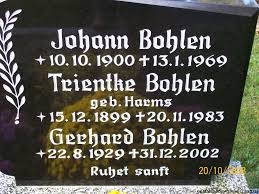 Grab von Johann Bohlen (10.10.1900-13.01.1969), Friedhof ... - mi006