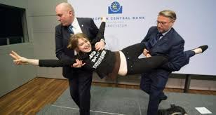 Resultado de imagen de Protester ECB Press