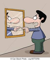 Image result for clipart of man talking to himself in mirror