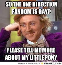 so the one direction fandom is gay?... - Willy Wonka Meme ... via Relatably.com
