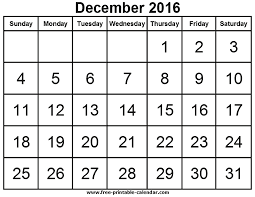 Image result for calendar page of Dec 2016