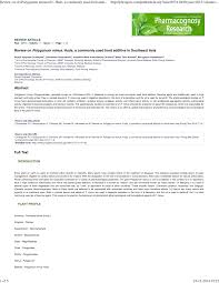 (PDF) Review on Polygonum minus. Huds, a commonly used food ...