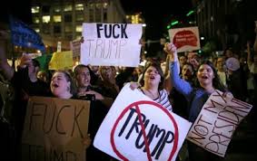 Image result for Trump Is Not My President': a protester in the streets Across U.S.