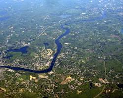Image of Merrimack River flowing through Methuen, Massachusetts