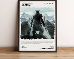 Gambar poster permainan Elder Scrolls V: Skyrim (2011).