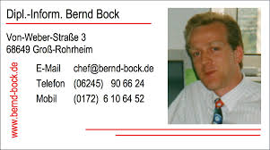 Dipl.-Inform. Bernd Bock - Visitenkarte