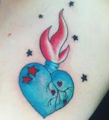 Resultado de imagen para blue and red flame heart tattoo images