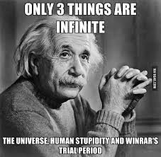 Wise Words From Albert Einstein ... Only 3 Things Are Infinite ... via Relatably.com