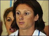Katerina Thanou looks pensive as she attends the IOC hearing - _39968414_thanouhearing203