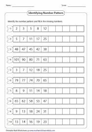 Pattern Worksheets | Number patterns, Identifying numbers, Math ...