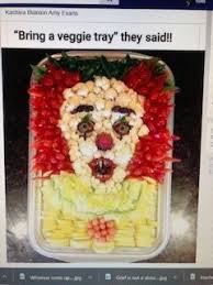 Scary Clown Veggie Tray | Veggie tray, Halloween food appetizers ...