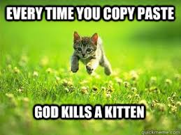 every time you copy paste god kills a kitten - Excited Kitten ... via Relatably.com