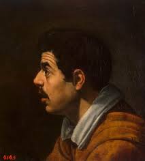 Head of a Man - Diego Velazquez. Artist: Diego Velazquez. Completion Date: c.1616. Style: Baroque. Genre: portrait. Technique: oil. Material: canvas - head-of-a-man