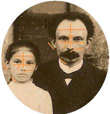 Diagrama de los rasgos coincidentes del rostro entre José Martí y María Mantilla por el doctor - marti-maria-mantilla-fisonomia