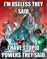 meme water comic Aquaman sharks Green Lantern justice league New ... via Relatably.com