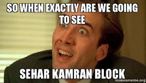 so when exactly are we going to see sehar kamran block - Sarcastic Nicholas Cage | Make a Meme - so-when-exactly