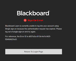 Image of UTI Blackboard login page