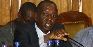 Photo/Billy Mutai Transport minister Amos Kimunya during questioning by the Public Select Committee on Finance on the De La Rue currency printing tender at ... - kimunya