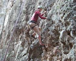 Rock climbing in Vang Vieng Karst Mountains, Laos