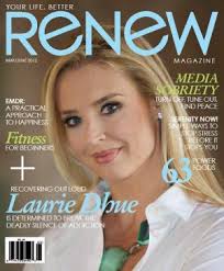 Laurie Dhue on the July 2012 Renew cover sharing her story about recovering from alcoholism. Photo Credit: Google - Laurie-Dhue-Renew-cover