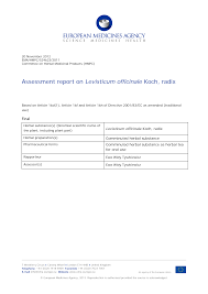 Assessment report on Levisticum officinale Koch, radix